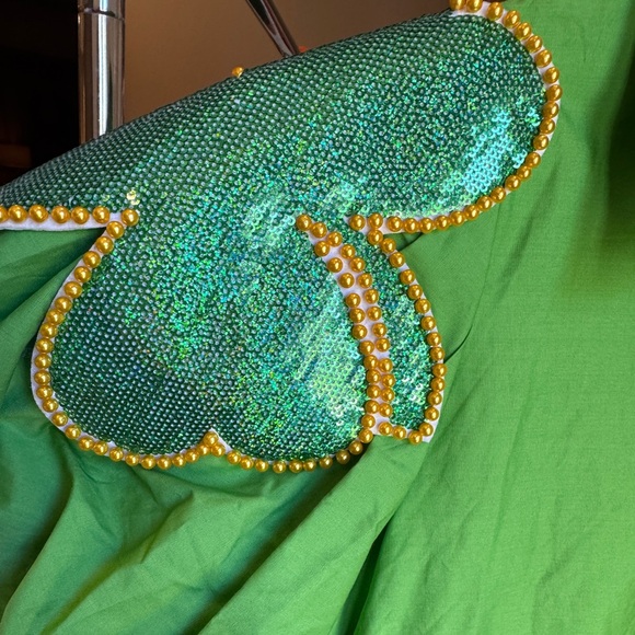 Queen Of Sparkle green shamrock poof sleeve dress - Picture 5 of 6